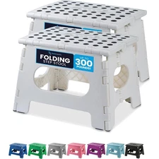 Folding Lightweight Step Stool - Sturdy Enough to Support Adults and Safe Eno...
