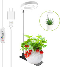 Grow Lights for Indoor Plants, Full Spectrum Halo Growing Lamp with Detachable B