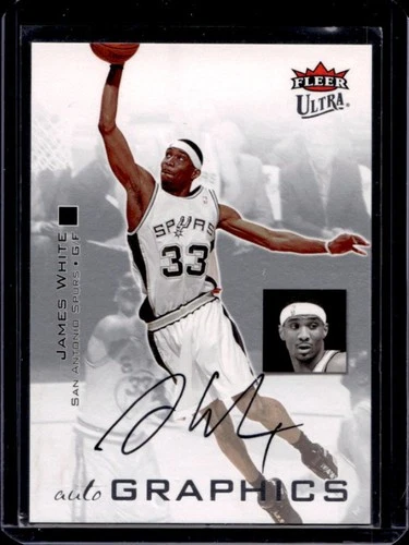 2007-08 Fleer Ultra James White Autographics Black Ink Auto #AU-JW Spurs