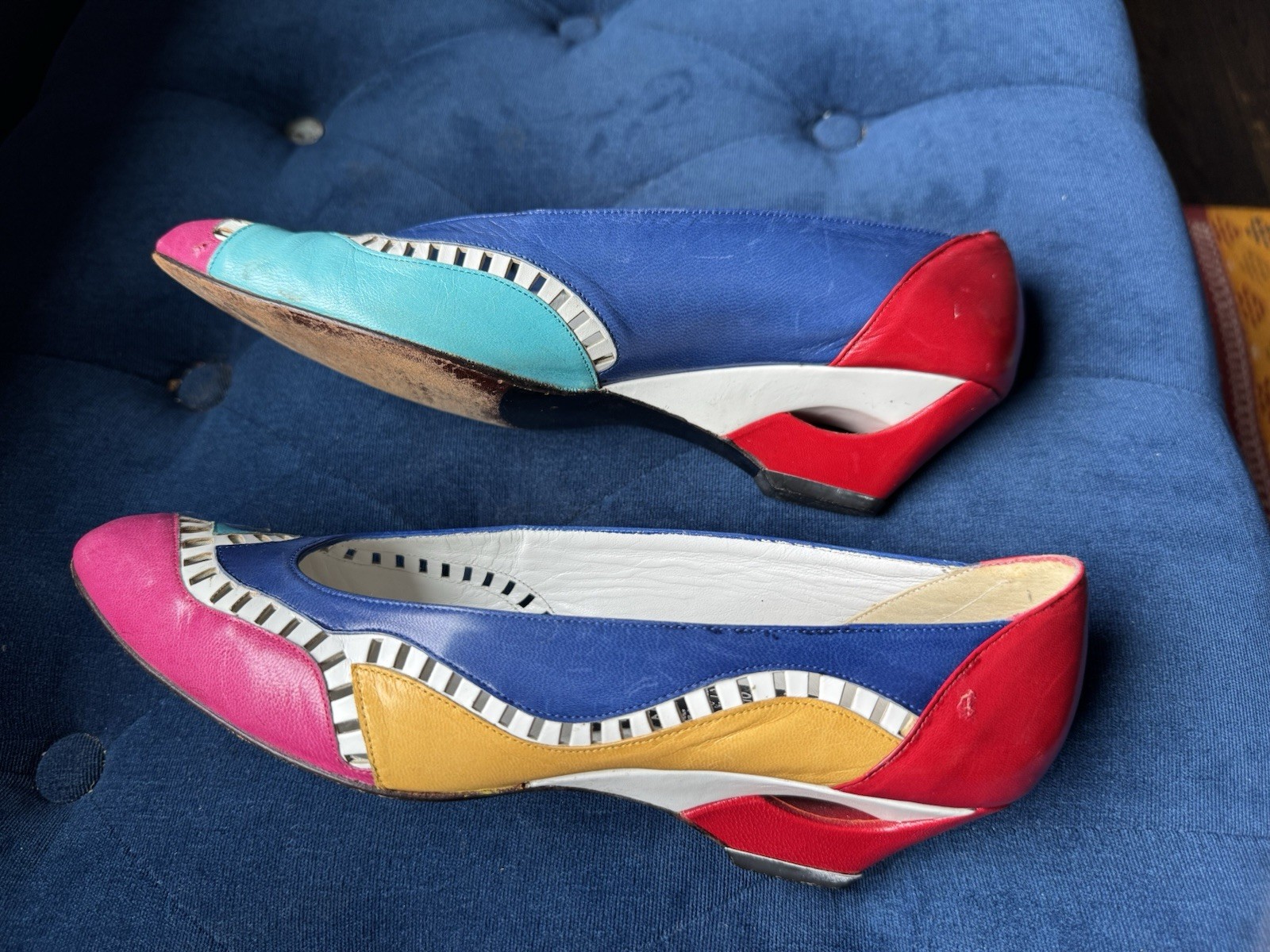 Stuart Weitzman Colorblock Multicolor Pointed Toe… - image 5