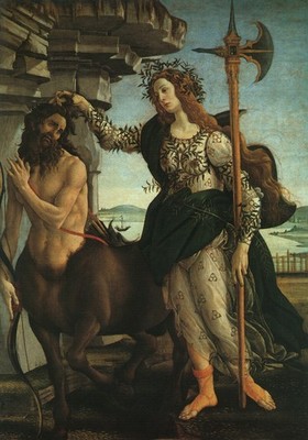 Pallas und der Zentaur Sandro Botticelli Kunstdruck Poster Wanddeko Design Zuhause