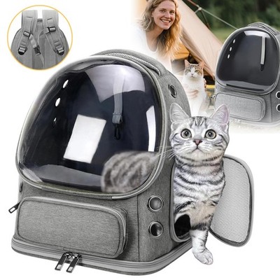 Katzenrucksack Transportrucksack Tragbar Komfortabel Grau Für Katzen Und Hunde