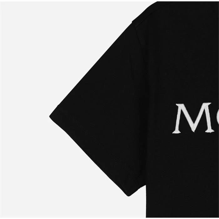 T shirt manica corta Moncler con logo ricamato nero 8C00006 77960709