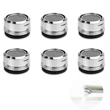 Faucet Aerator 6PCS Sink Aerator Replacement Parts, 2.2 GPM A-Silver 6Pcs