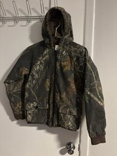 Jerzees Outdoors Jacket Boys Small Brown Camo Mossy Oak Break Up Coat Kids Youth