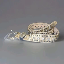 Nocona Genuine Leather Hair-On Hide Rhinestone Studded Western Belt M3442037 M