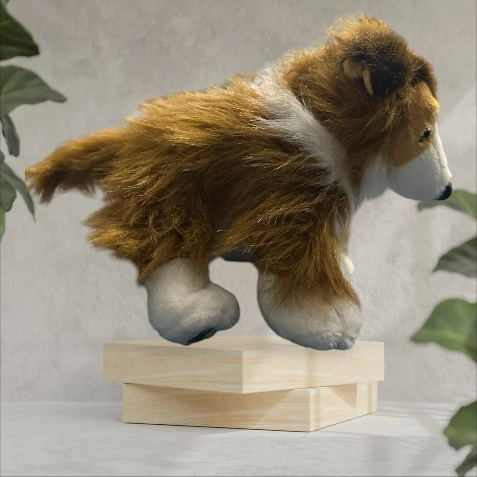 GANZ Webkinz Collie White & Brown Plush Dog Lassie Toy Realistic 8" No Code - Image 3 of 4