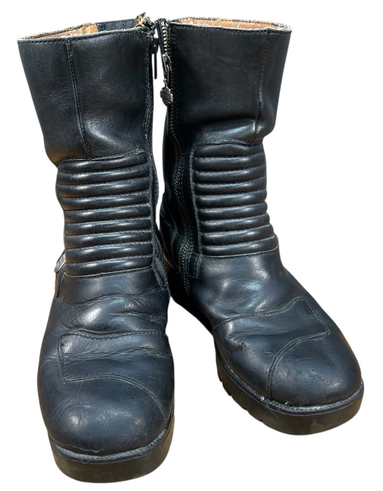 Women's Harley Davidson Black Leather 10" Motorcycle Boots -Size 8.5 M - Image 2 of 4