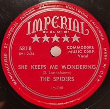 HEAR  The Spiders She Keep Me Wondering 21 Imperial Doo Wop Rare 78 RPM