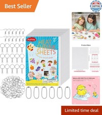 125PCS Shrink Dink Sheets Keychains Kit, 12PCS Shrinky Papers with Keychains ...