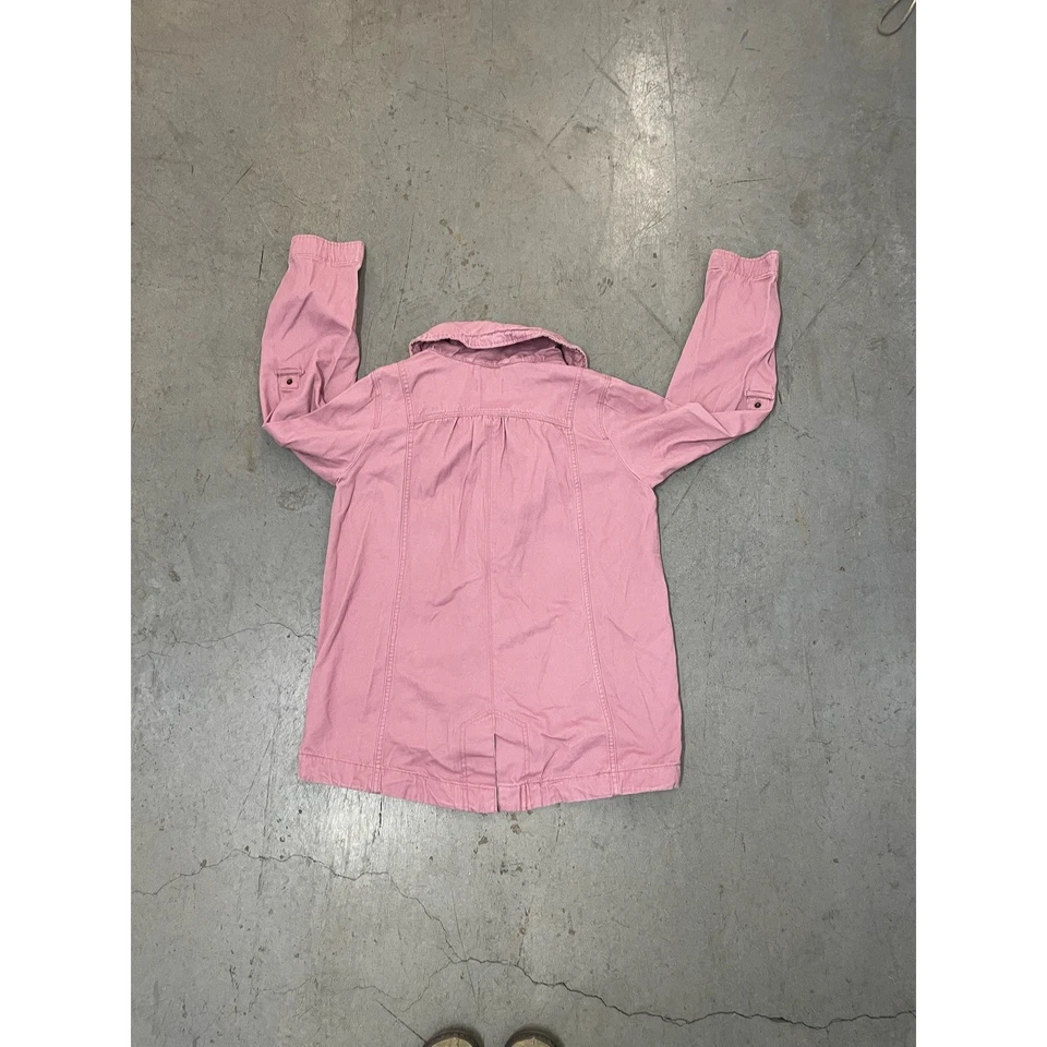 Chaqueta utilitaria JOLT rosa talla L botones a presión bolsillos de carga cuello informal Foto 3 de 4