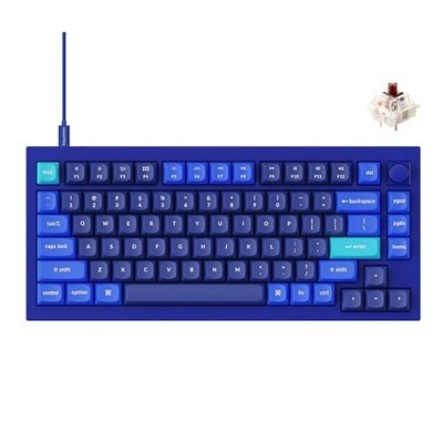 Keychron Q1 RGB Custom Mechanical Keyboard Knob 75% Gateron Brown Switch - Blue