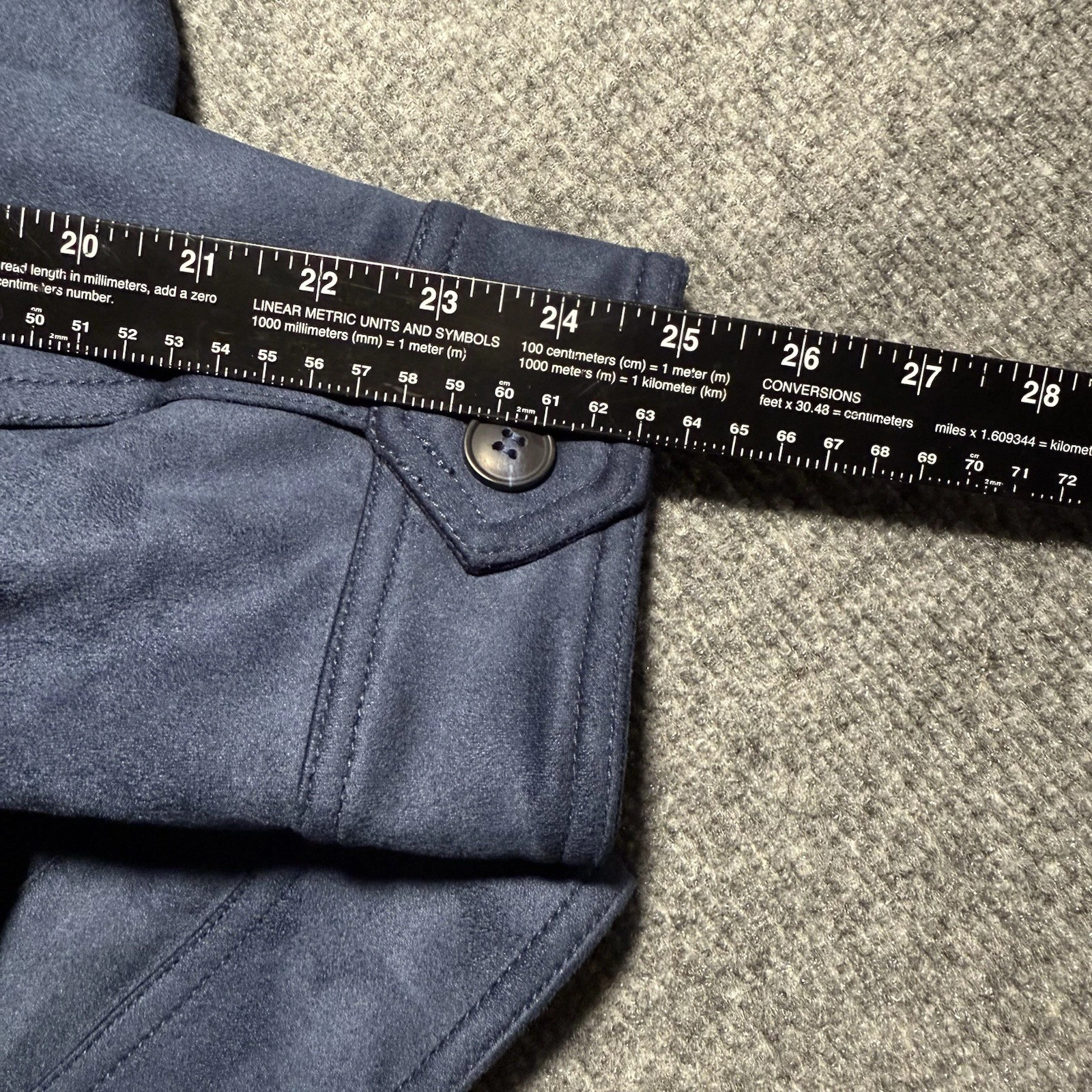 Robert Graham Vegan Suede Large Navy Blue Field Jacket NWT. $248 - product detail image 3