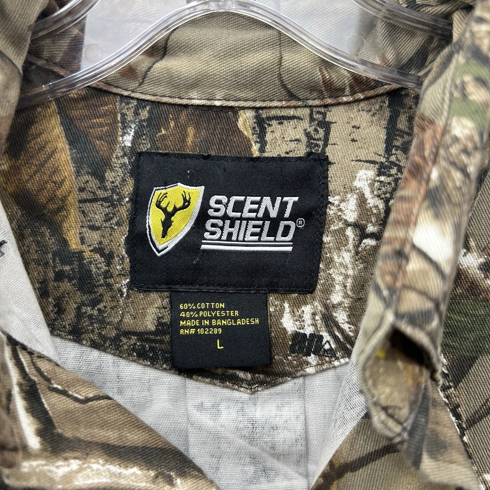 Scent Shield Shirt Men Large S3 Real Tree Camo Bone Collector Button Up Hunting - Image 4 of 4