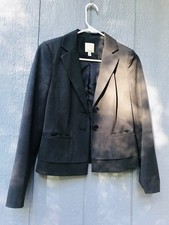 Halogen Womens Blazer two buttons Dark Gray Petite 0