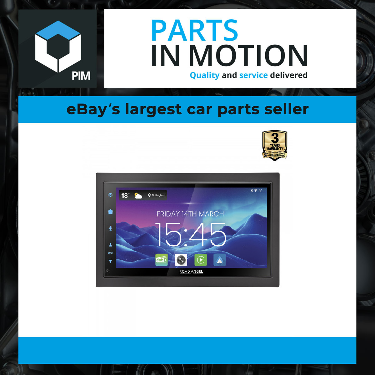 Road Angel RA-X622BT Car Stereo 7"" Wireless CarPlay Android Auto Bluetooth DSP - Image 3