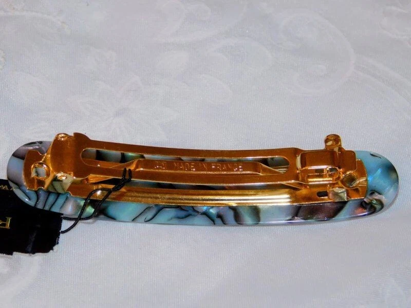 France Luxe Classic KALA Barrette handmade French clip blues - Image 3 of 4