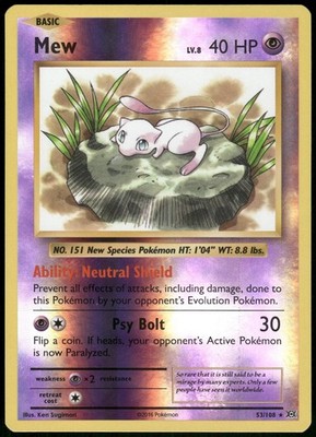 Pokemon Mew Holo Rare XY - Evolutions 53/108 NM Reverse Holo | eBay