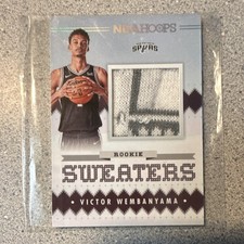2023-24 Panini NBA Hoops Victor Wembanyama Rookie Sweaters #RSW-VWE Spurs Card
