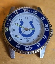 1996 Sun Time Indianapolis Colts 40mm Rotating Bezel Luminous Hands Watch