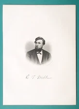 Ct. T. WILBUR Illinois Doctor Hospital Superintendent - 1876 Portrait Print