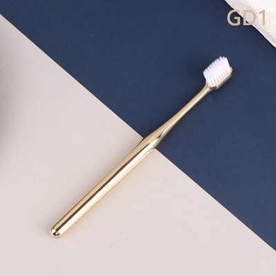 Soft Toothbrush Adult Tooth Brush Electroplate Gold Silver Color Dental Brus$j