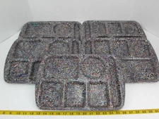 Lot of 5 Carlisle Lunch Trays 6-Compartment Multi-Color Speckle Confetti SKUN