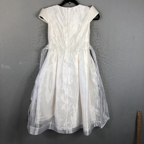Jessica McClintock Dress Girls 16 White Organza Lace Trim Event Easter Occasion - Picture 3 of 21