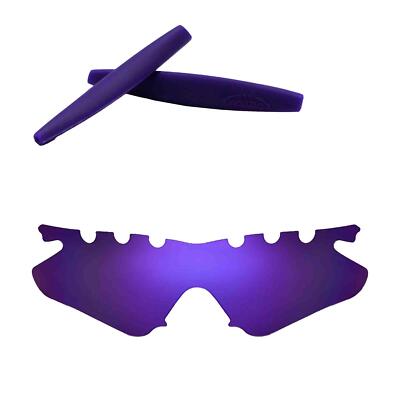 WL Purple Vented Polarized Lenses + Purple Earsocks For Oakley M Frame Heater