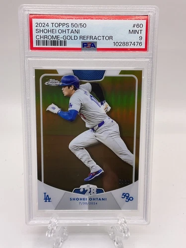 2024 Topps 50/50 Shohei Ohtani /50 gold refractor Stolen Base #28 PSA 9 Mint