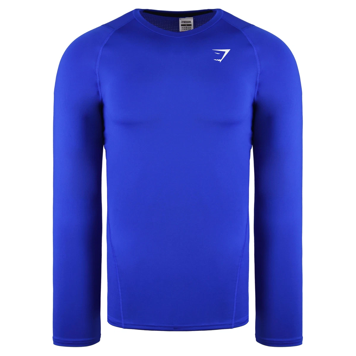 Gymshark Crew Neck Long Sleeve Blue Mens Element Baselayer