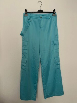 Urban outfitters satin türkis wide leg hose S neu Cargohose