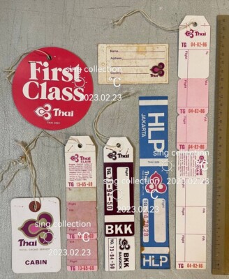 Rare old Thai International Airways Baggage Tag label x unused 1st class