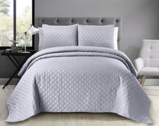 Quilt Comforter 3 Piece Quilted Bedspread with Pillow Shams Set Double King Size