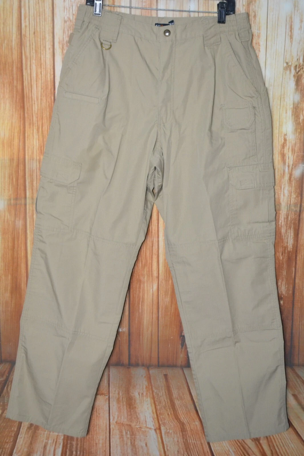 5.11 Tactical Series Men Ripstop Khaki Cargo Pockets Canvas Pants Sz 36x32