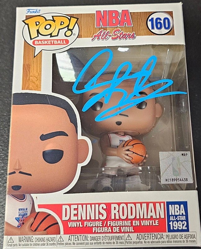 Dennis Rodman Autographed Basketball Signed Funko POP 160 JSA COA