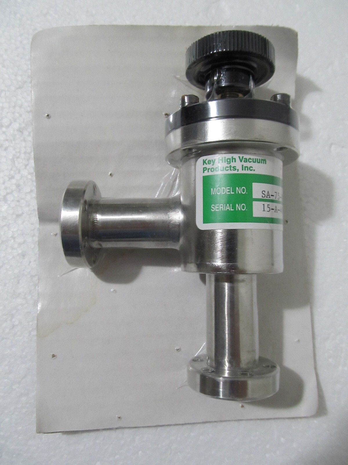 KEY HIGH VACUUM SA-75-N-MS-C Manual 1.33" Conflat Flange Right-Angle Valve