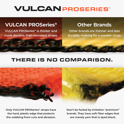VULCAN PROSeries 96'' Car Tie Down Strap Only, RTJ Hooks, 3300 lbs. SWL, 4 Pack