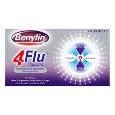 Benylin 4 Flu x24 Tablets | Relieves Fever, Congestion, Body Aches & Coughs