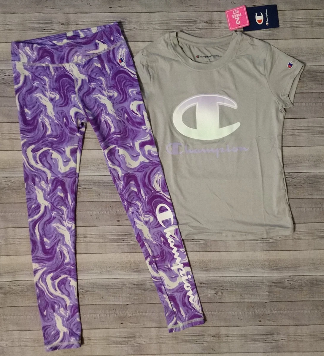 New! Girl's CHAMPION T-Shirt and Leggings Outfit Size 14/16