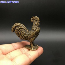 Solid Brass Rooster Miniature Cock Figurine Home Decor Collectibles Gift