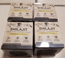 4 x Lukaree Shilajit Fulvic Acid & 85+ Trace Minerals Complex 600mg per Serving