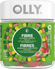Olly Fiber Gummy Rings Prebiotic Digestive Berry Melon Flavor Health 50 pcs NEW