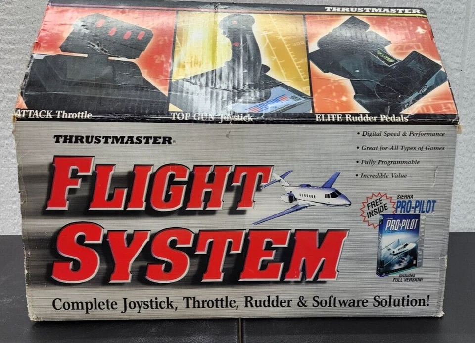 Thrustmaster Flight System Bundle, Top Gun Joystick, Attack Throttle, Rudder VTG - Image 2 of 4