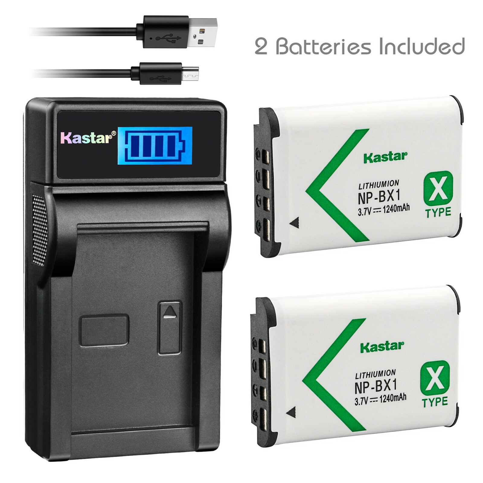 Kastar Battery LCD USB Charger for Sony NP-BX1 & Sony Cyber-shot DSC-H400 Camera