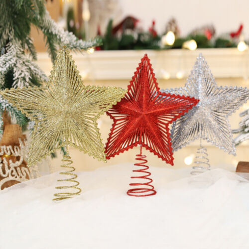 Pentagramm-Ornamente Weihnachtsbaum-Stern-Dekoration Glitzernde Szenerie : - Bild 5 von 22