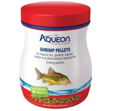 Aqueon Shrimp Pellets 6.5oz   Sinking Food for Catfish, Loaches  Goldfish