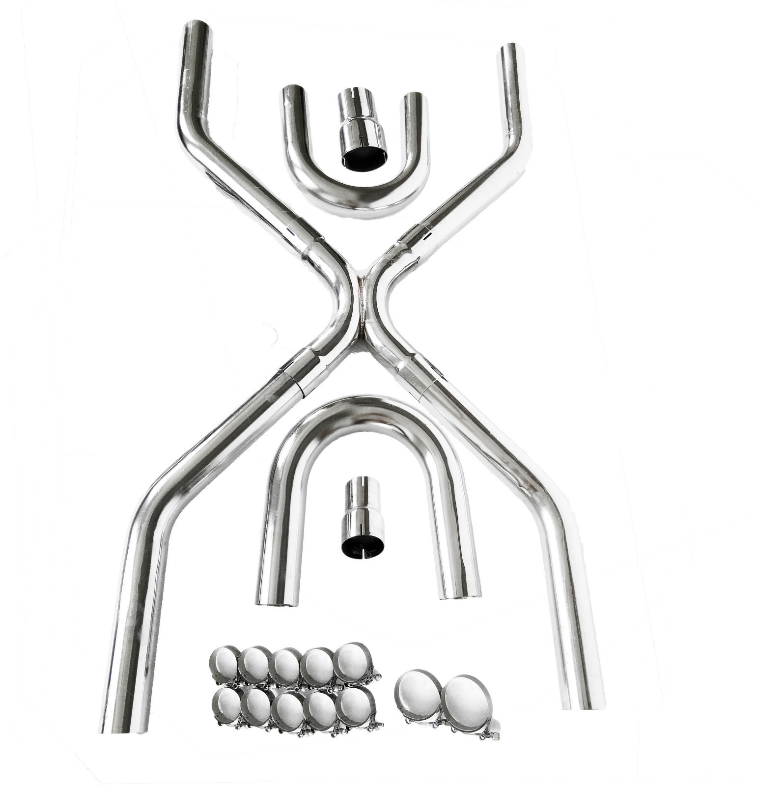 Universal 2.5" Exhaust System Builder X-Pipe Tubing Kit T304 SS LS Engine Swap