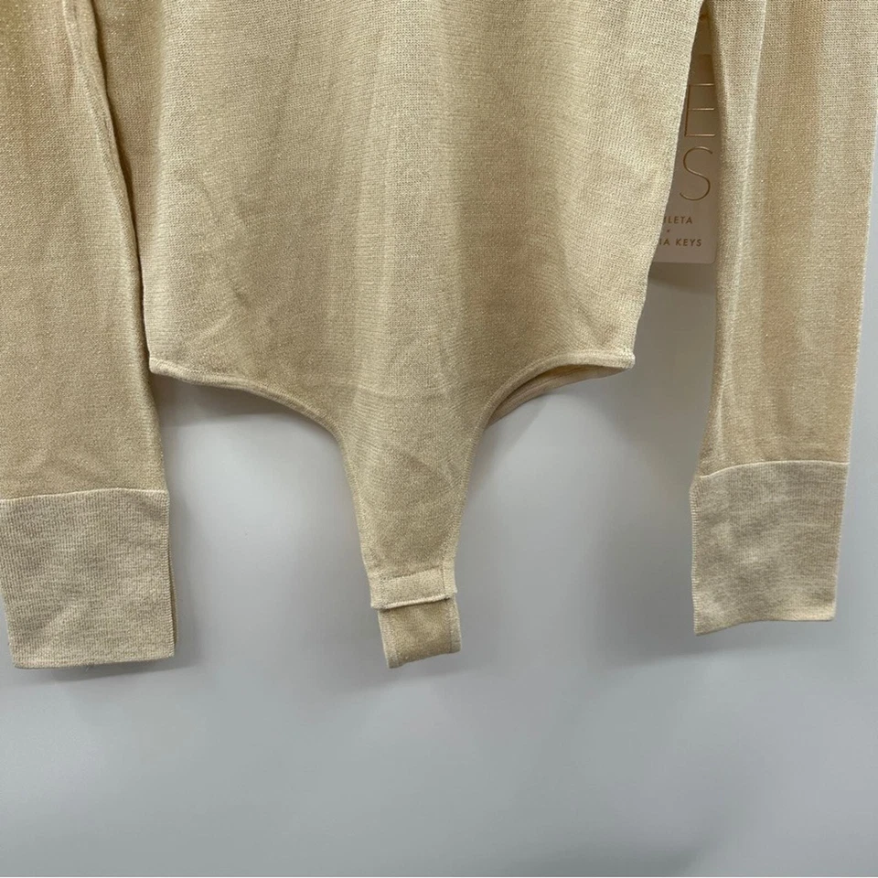 Body Athleta x Alicia Keys Fuerza Interior Manga Larga Dorado Metálico Talla S Foto 4 de 4