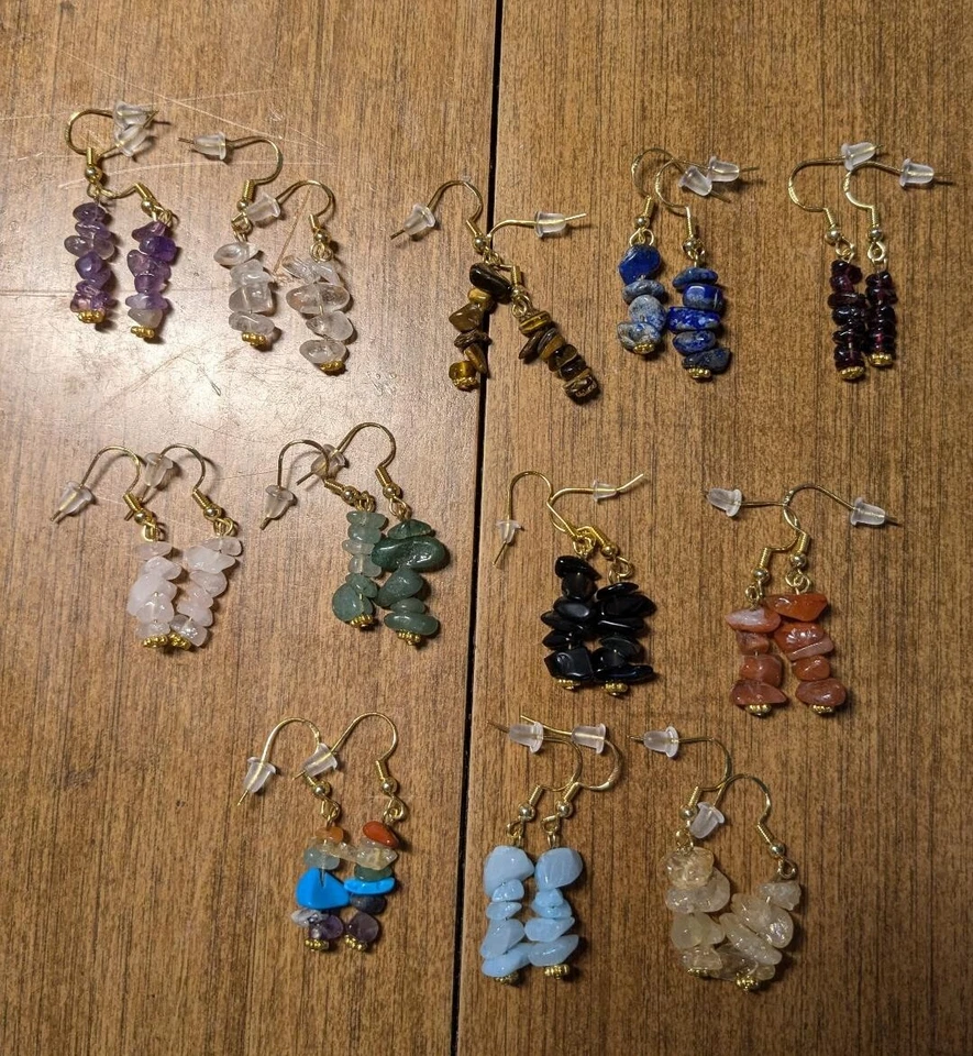 Pendientes con astillas de gema Foto 4 de 4